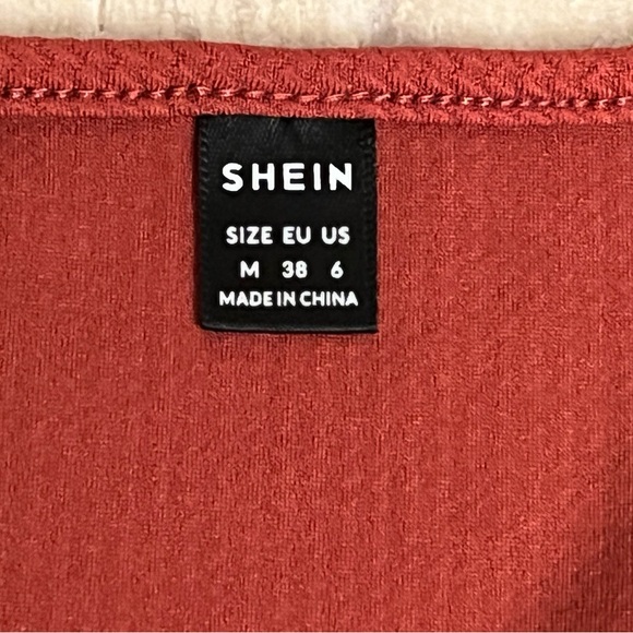 SHEIN Rust Ribbed Crop Tank Top size M - Picture 2 of 3